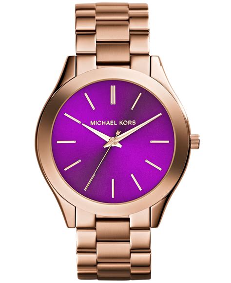 michael kors women's runway rose gold tone watch|Michael Kors slim runway watch.